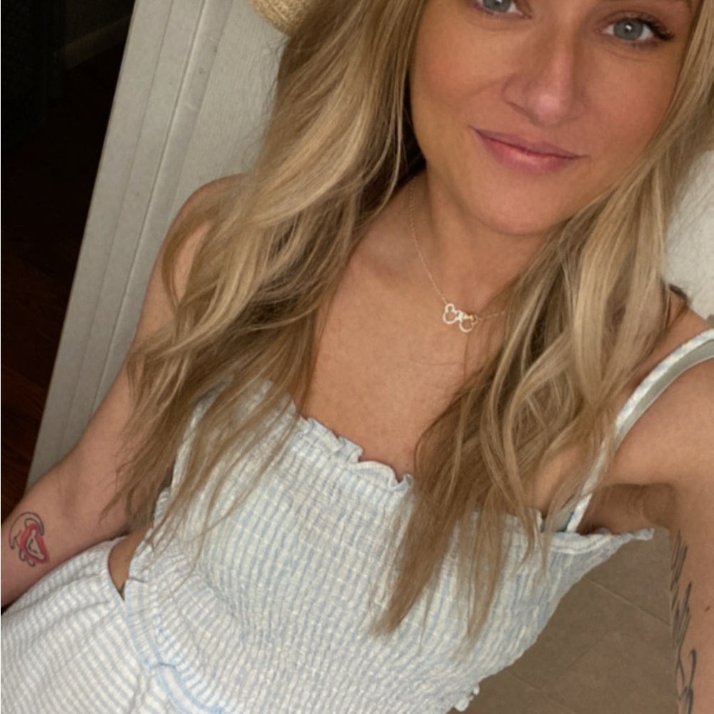 Striped Blue and White Dress